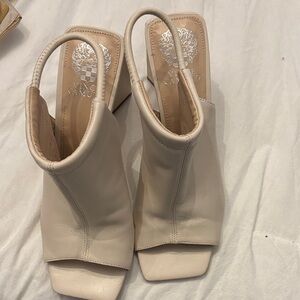 Vince Camuto Cream Open-Toe Heels
